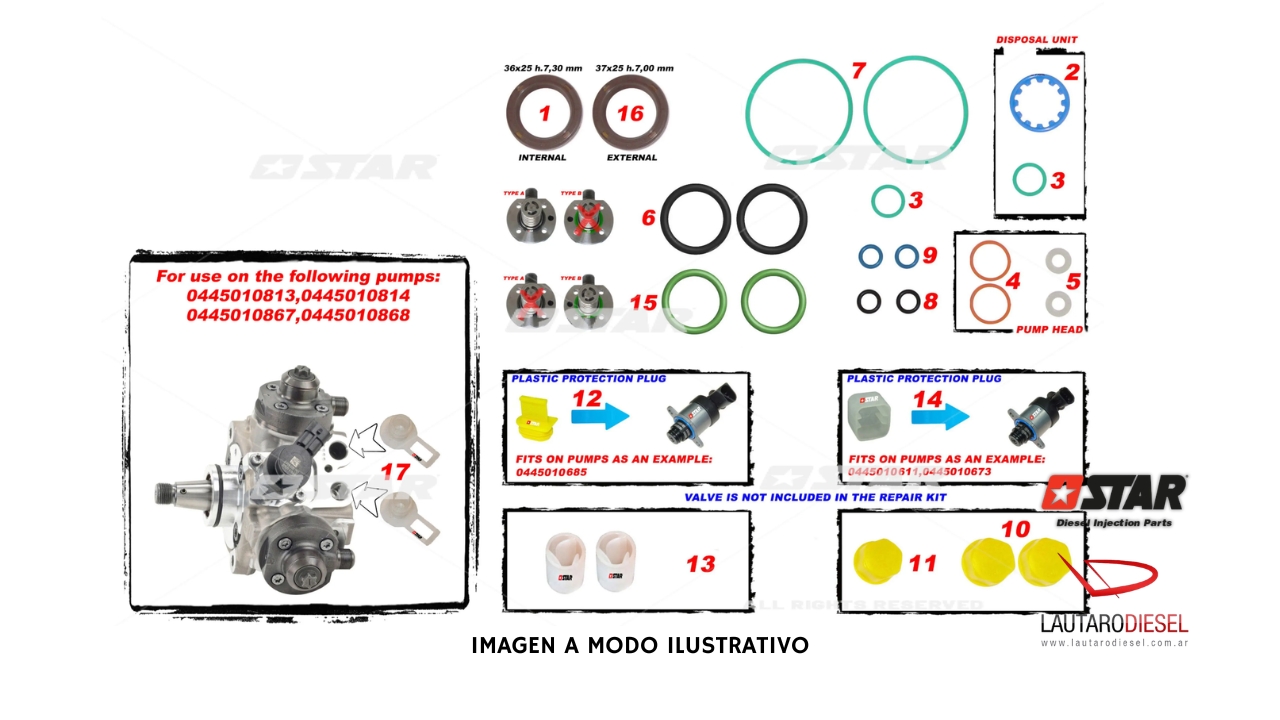 Kit reparo bomba Star Diesel | Amarok alta presion | 60232